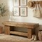 Large Fir Wood Storage Bench with Lower Shoe Rack, Multi Purpose Mudroom Seating Bench with Strong Load Capacity for Home Organization
